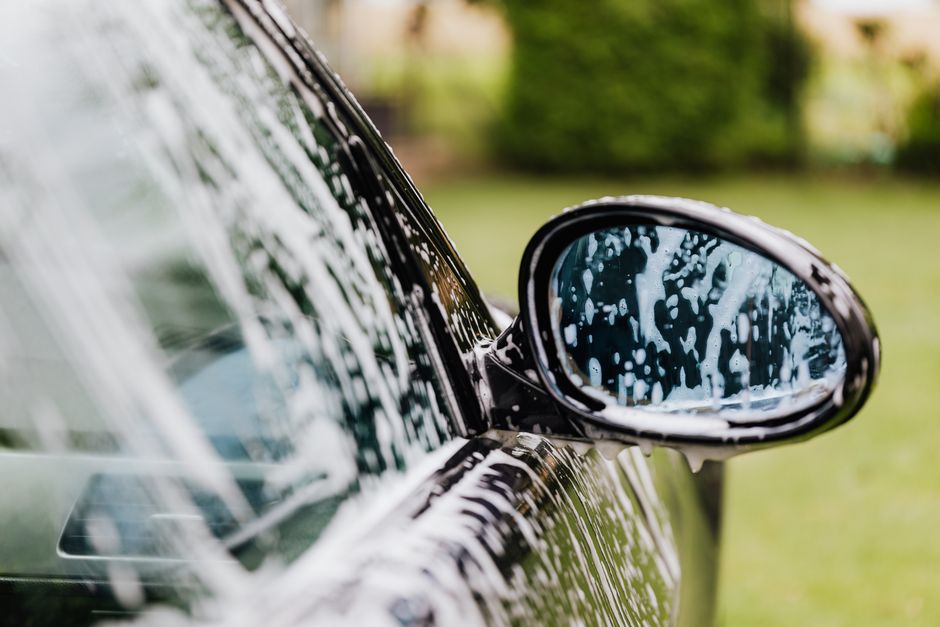 Car wash foam applied during an express wash